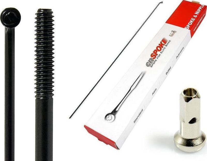 Cn Spoke Szprychy CNSPOKE STD14 2.0-2.0-2.0 RVS 222mm zwart + nyple 144szt. - CN-STD222C