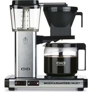 Moccamaster KBG Select - Geborsteld - Filterkoffiezetapparaat - Zilver - Zwart