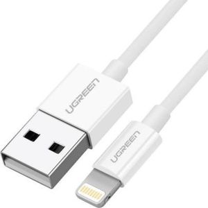 UGREEN cable USB 2.0 A lightning 2m, 5V/2.4A iPhone 7 / 7plus / 6S/ 6 / 6 Plus, iPhone 5s/5c/5, iPad Mini/Mini 2, iPad 1 m Wit