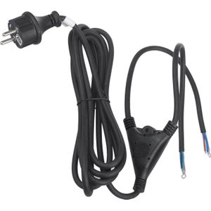 Maclean - Kabel 3m netsnoer voor aansluiting van twee schijnwerpers