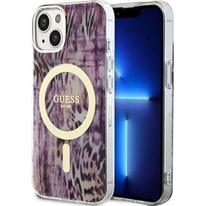 GUESS Leopard MagSafe - Etui iPhone 14 (roze)