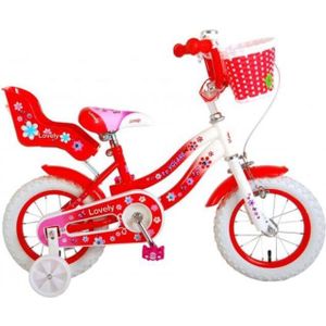 Volare Lovely 12 Inch 21,5 cm Meisjes Terugtraprem Wit/Rood