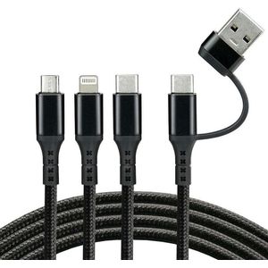 everActive Kabel przewód USB-C / USB 3 in 1 - USB-C, Lightning, micro USB 120cm everActive CBB-12ALL voor 3A