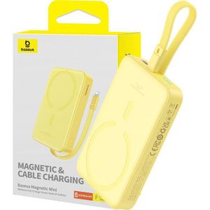 Baseus Powerbank Magnetic Mini 10000mAh, USB-C 20W MagSafe (geel)