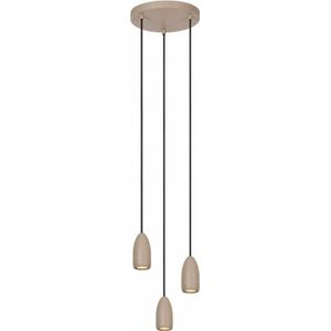 Lucide Evora Hanglamp 3XGU10 Taupe Ø25Cm Grijs