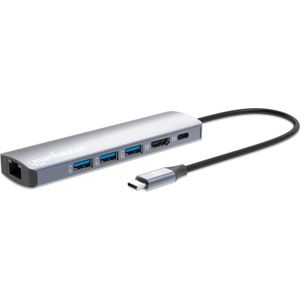 Manhattan 153959 laptop dock & poortreplicator Bedraad USB 3.2 Gen 1 (3.1 Gen 1) Type-C Zilver