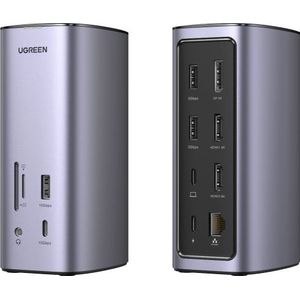 UGREEN USB-C Docking Station 12-in-1 Bedraad Zilver