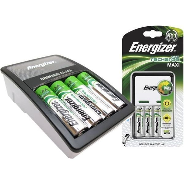 Energizer Caricabatterie Maxi Per batterie AA e AAA + 4 AA a 2000