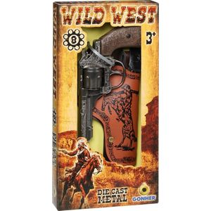 Pulio Metal cowboy revolver met a holster Gonher
