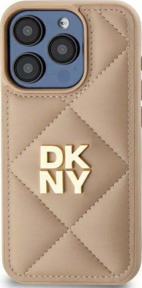 DKNY DKHCP15SPQDSLE iPhone 15 6.1 inch beige/beige Quilted Stack Logo