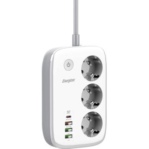 Energizer EPB2500W02EU power uitbreiding 2 m 3 AC-uitgang(en) Binnen Wit