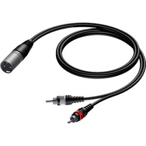 Procab Kabel XLR - RCA (Cinch) x2 1.5m zwart (CAB703/1.5)