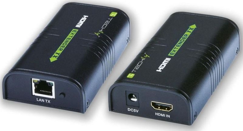 Techly IDATA EXTIP-373 audio/video extender AV-zender & ontvanger Zwart