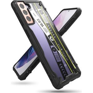 Ringke Fusion X Design etui gepantserd hoes met ramką Samsung Galaxy S21+ 5G (S21 Plus 5G) zwart (Ticket band) (XDSG0052)