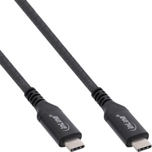 C2G InLine® USB4 Kabel, USB-C Stecker/Stecker, 8K60Hz, schwarz, 1,5m