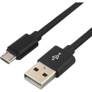 everActive micro USB-kabel 1m - Zwart, gevlochten, ondersteuning voor snel opladen, 2,4A - CBB-1MB