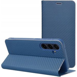 GreenGo holster LUNA Book Carbon voor XIAOMI Redmi Note 14 4G (GLOBAL - 164,84mm x 78,15mm x 8,16mm) blauw