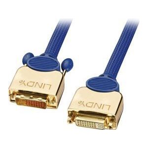Lindy DVI-D Premium Gold Dual Link 3.0m DVI kabel 3 m Blauw