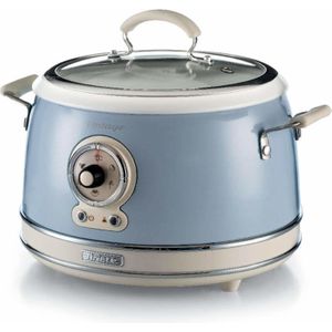 Ariete 2904/05 | Vintage Slowcooker & XL Rijstkoker | totaal 3.5 Liter inhoud | 700 Watt | warmhoudfunctie | Blauw