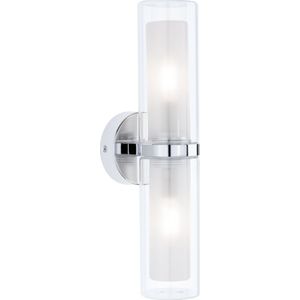 Paulmann Kinkiet lamp muur LUENA E14 max. 2x20W IP44 230V glas chroom / metal