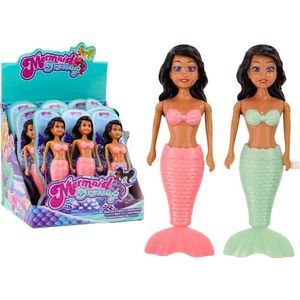 LEANToys Nakręcana Pływająca zeemeermin voor water turquoise roze voor bad pop MIX