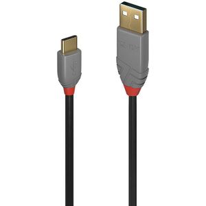 Lindy 36888 USB-kabel USB 2.0 3 m USB A USB C Zwart, Grijs