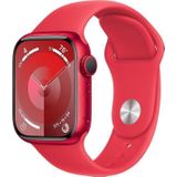 Apple Watch Series 9 GPS 41mm (PRODUCT)rood Aluminium Case met (PRODUCT)rood Sport Band - S/M