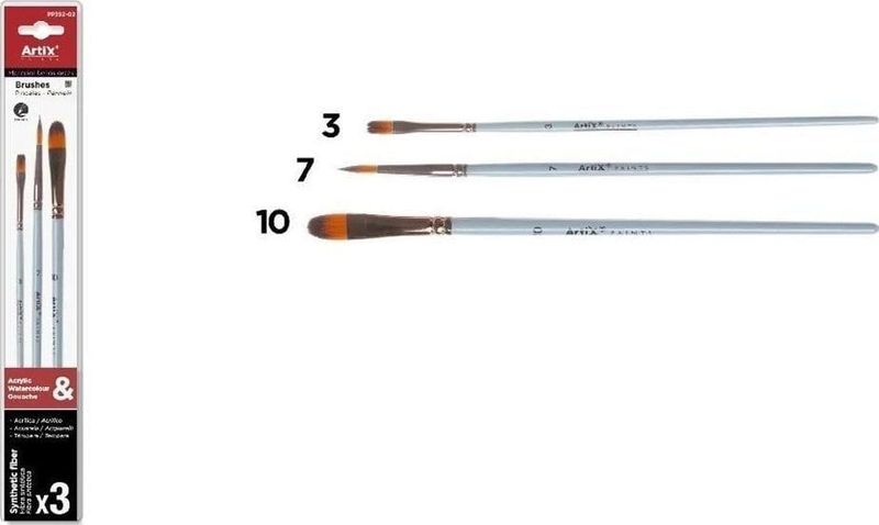 Hulu Brushes Pędzle syntetyczne serie 3 stuks