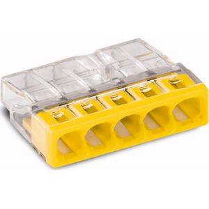 WAGO Compact 5-wire connector transparent / geel (2273-205)