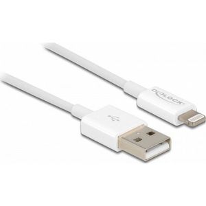 Delock USB data-/oplaadkabel iPhone/iPad/iPod 1m wit