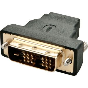 Lindy 41228 tussenstuk voor kabels HDMI-A FM DVI-D M Zwart