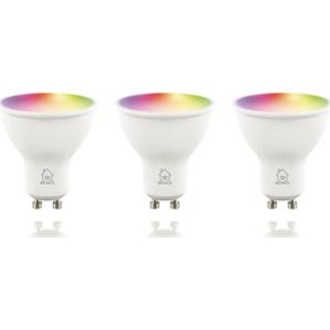 Deltaco LED enšmanioji lemputė SMART HOME 3 vnt. pakuotėje, GU10, WiFI 2.4GHz, 5W, 470lm, pritemdoma, 2700K-6500K, 220-240V, RGB / SH-LGU10RGB-3P