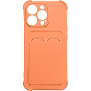 Hurtel Card Armor Case etui hoes voor iPhone 12 Pro Max portemonnee na kaartenę siliconen pancerne etui Air Bag oranje