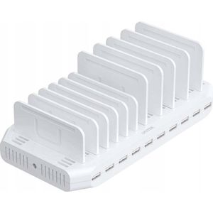 UNITEK LAADSTATION 10X USB 2.4A 60W WIT