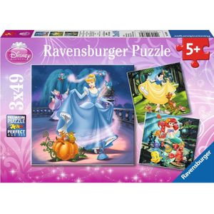 Disney Princess Puzzel (3x49 stukjes)