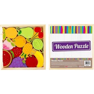 Mega Creative puzzel houten fruit 12 stukjes