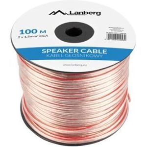 Lanberg luidspreker cable 2x1.5mm2 100m transparent