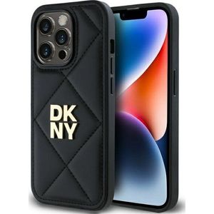 DKNY DKHCP14XPQDSLK iPhone 14 Pro Max 6.7 inch zwart/zwart Quilted Stack Logo