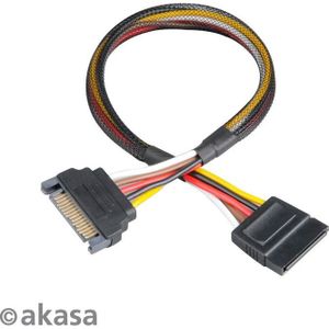 Akasa Sata Power Cable Extension Zwart 0.3m electriciteitssnoer
