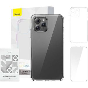 Baseus Case Crystal Series voor iPhone 11 pro max (clear) + tempered glass + cleaning kit