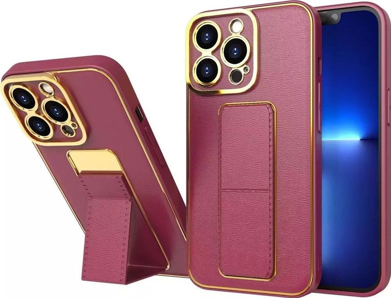 New Kickstand Case Case case voor iPhone 13 Pro met stand rood
