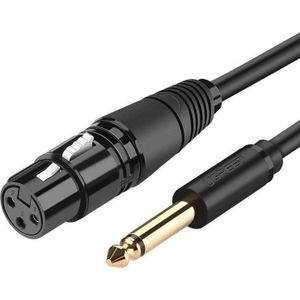 UGREEN Ugreen kabel audio przewód microfoon voor microfoon XLR (vrouwelijk) - 6,35 mm jack (mannelijk) 3 m (AV131)