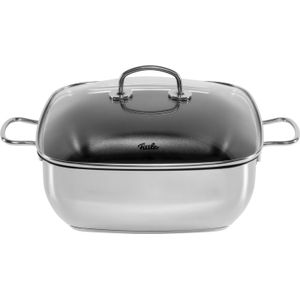 Fissler Stoofpan met Antiaanbaklaag en Koudmetalen Handgrepen Glazen Deksel - Ovenvast tot 220 °C - Geschikt voor Inductie