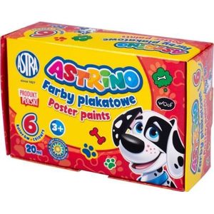 Astra verf plakatowe Astrino 6 kleuren - 20 ml [opakowanie=8 stuks] TARGI