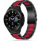 Tech-Protect armband Stainless Samsung Galaxy Watch 4 40/42/44/46mm zwart/rood