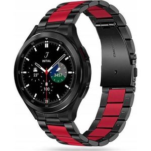 Tech-Protect armband Stainless Samsung Galaxy Watch 4 40/42/44/46mm zwart/rood