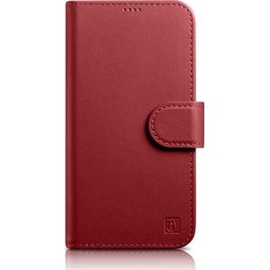 iCarer Wallet Case 2in1 etui iPhone 14 leer hoes met klapką Anti-RFID rood (WMI14220725-RD)