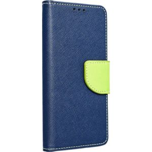 holster FANCY Book voor IPHONE 15 marineblauw limoen