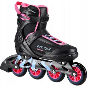 NILS Extreme NA22151 ARMOUR INLINE SKATES zwart en roze SIZE M. 40