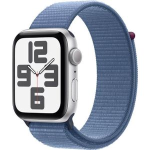 Apple Smartwatch Watch SE 2023 GPS 44mm zilver Alu Sport Loop blauw (MREF3)